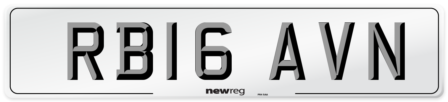 RB16 AVN Number Plate from New Reg